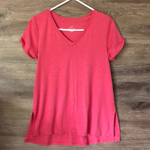 J. Jill Tops J Jill Pink Pima Shortsleeved Vneck Tee Size S Poshmark